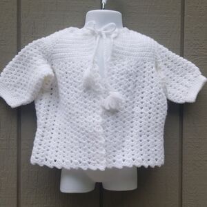 White crocheted cardigan